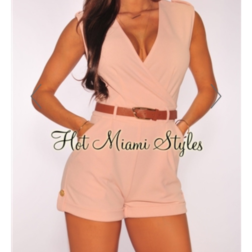 Nude romper with gold accents