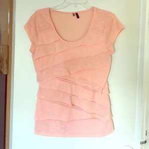 Maurice's peach short sleeve shirt - medium