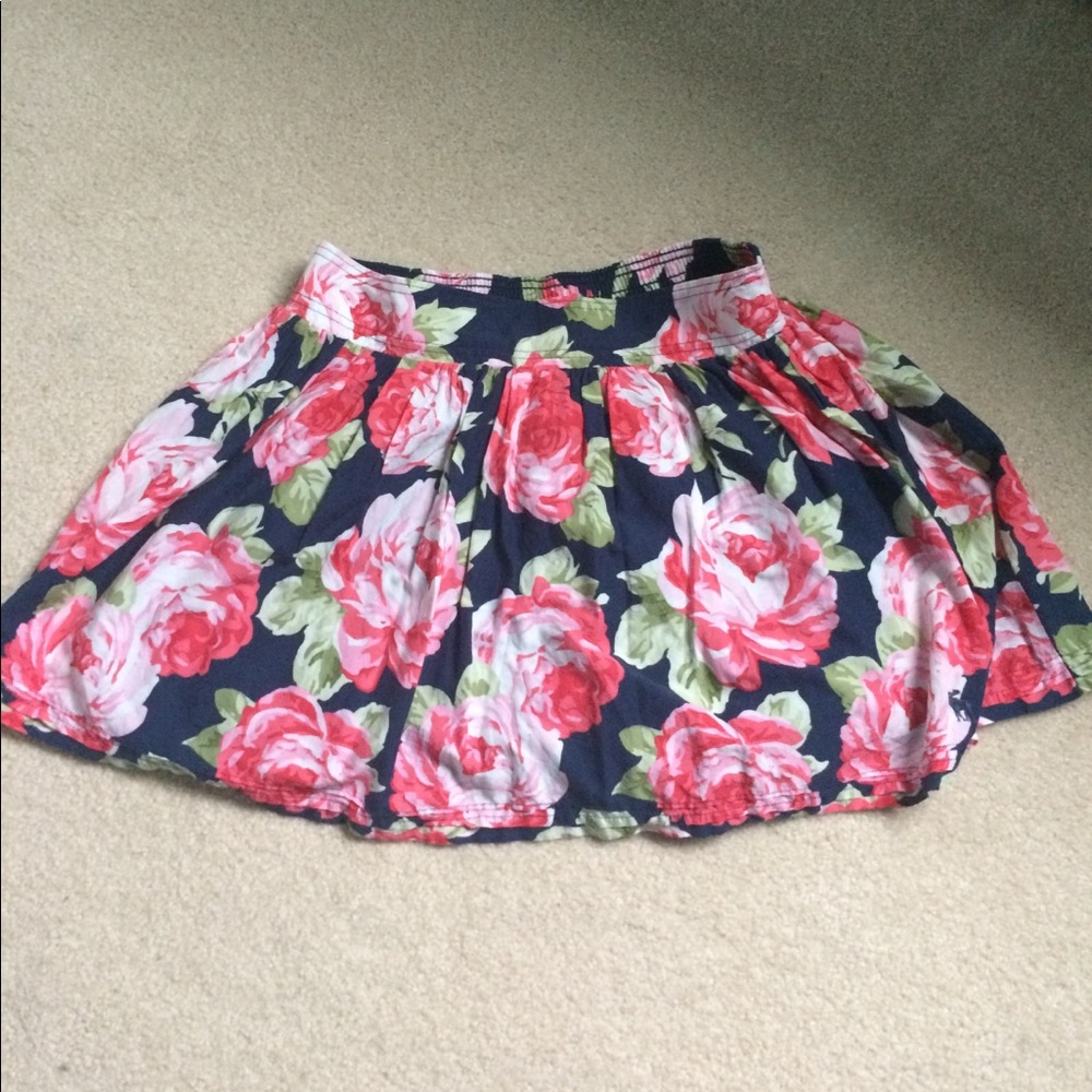 Navy Floral Abercrombie & Fitch Skirt L