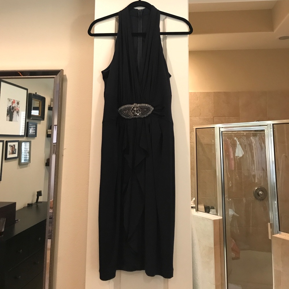 Plunging neck cocktail dress