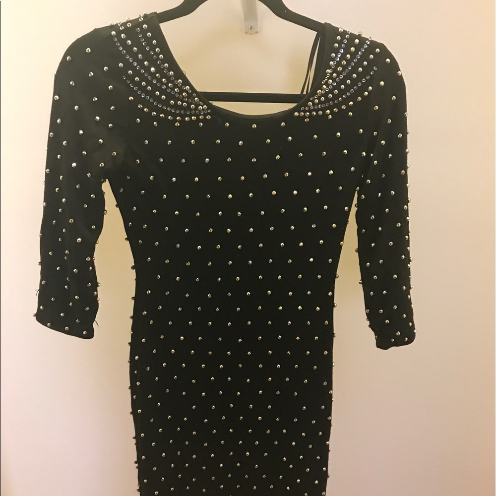 Black Gold & Silver Sequin Dress