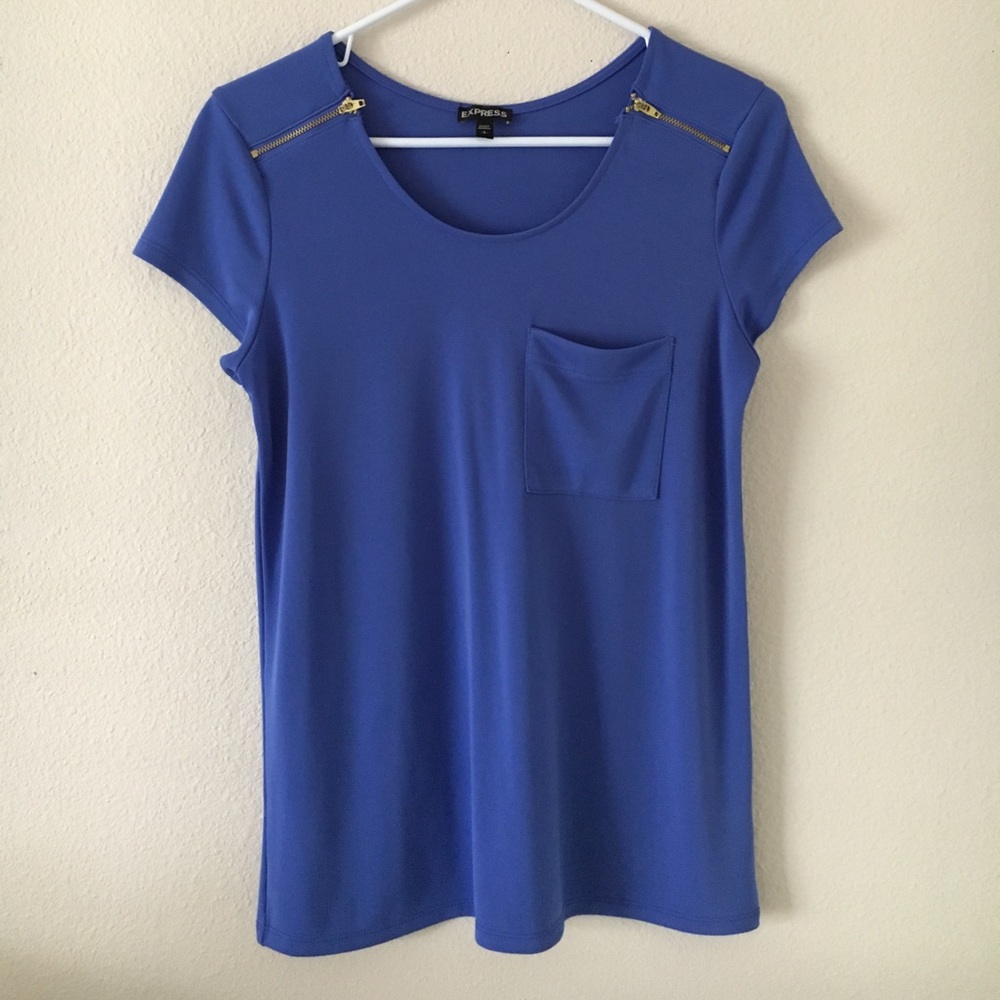 Blue Shirt with Pocket and Zippers