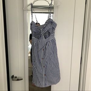 Striped tie-front dress