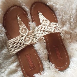 Lace Sandals. Never worn. Size 9