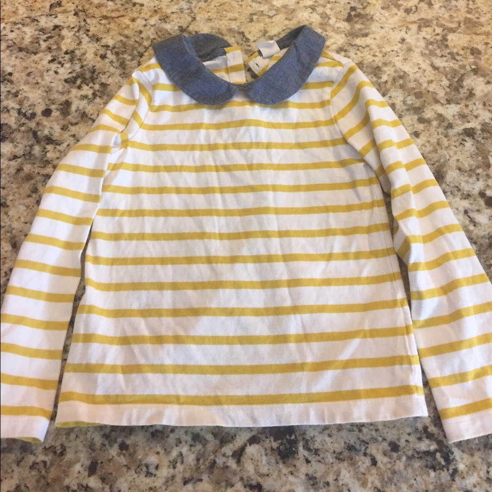 Yellow and white collared shirt