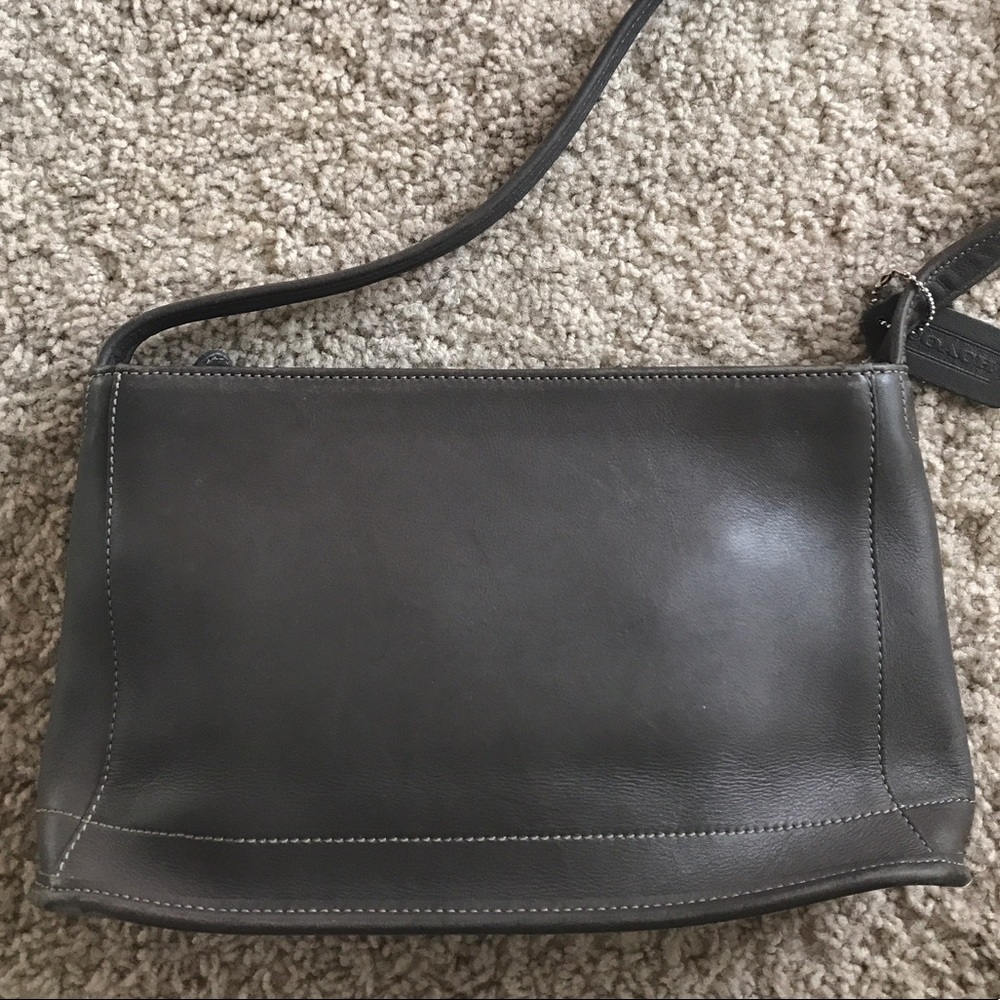 Smoke gray Coach handbag