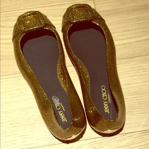 Jimmy Choo gold flats