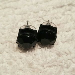 Large black stud earrings