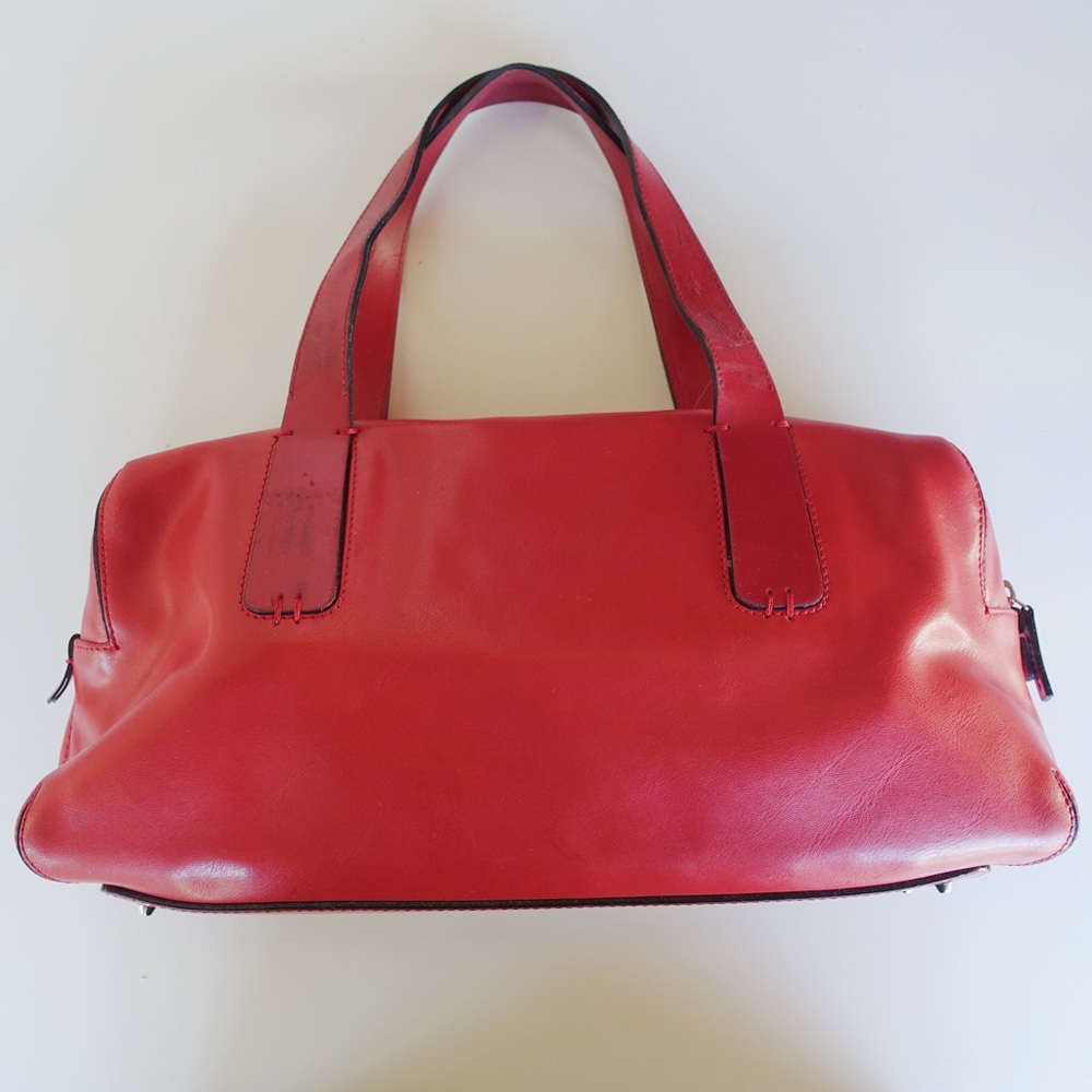 Francesco Biasia red vintage leather bag