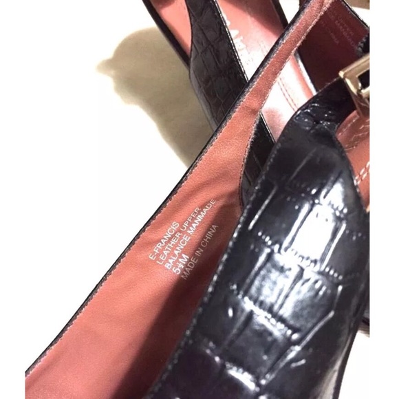 Etienne Aigner Croco Leather Slingbacks - Picture 3 of 7