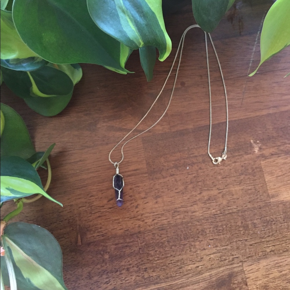 Wrapped amethyst necklace