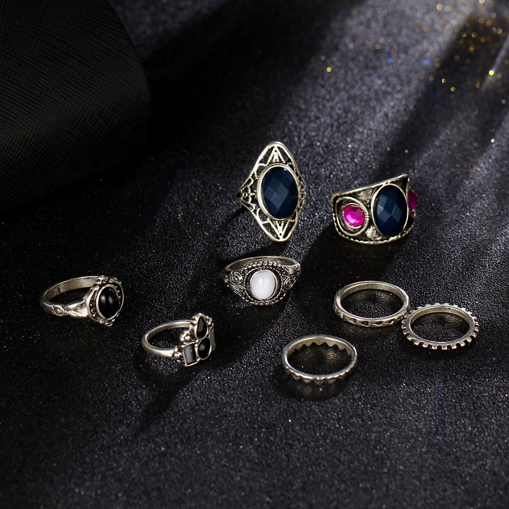 Last 1! 8PCS Tibetan Turkish Mix Midi Ring Set. - Picture 4 of 7