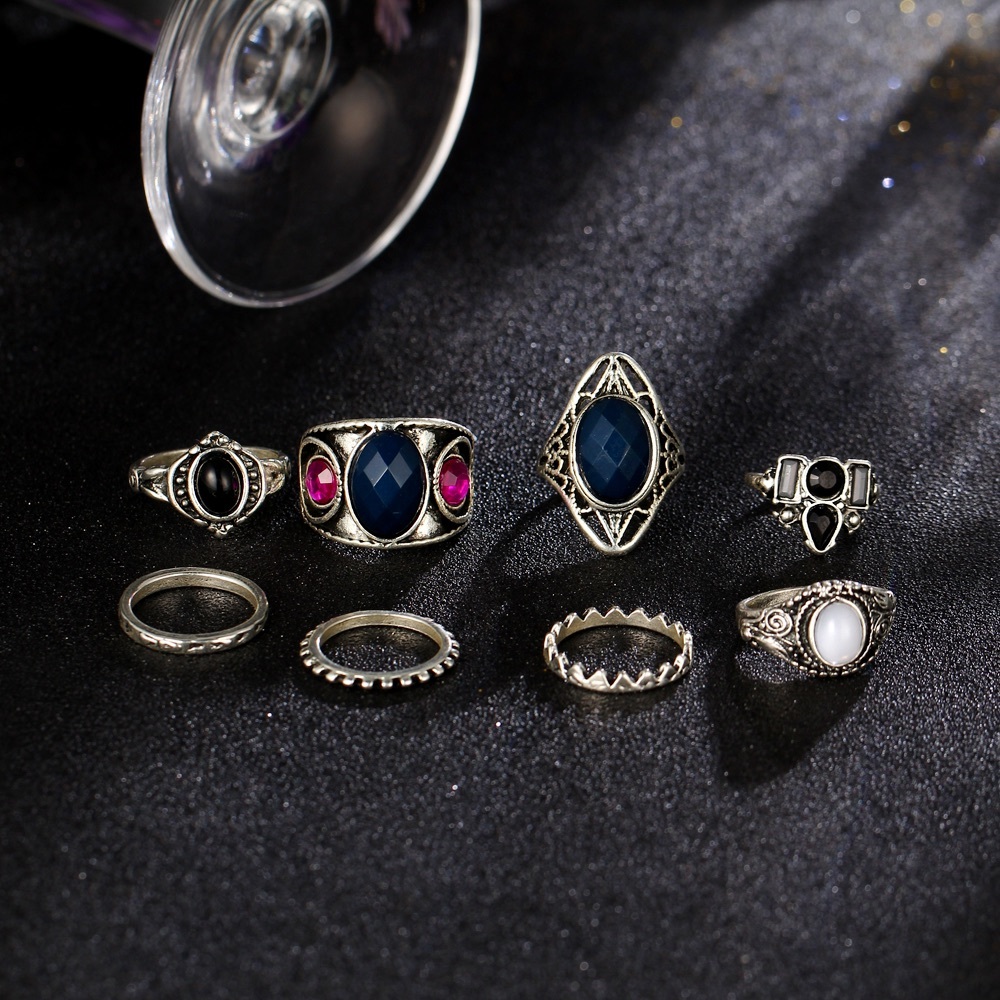Last 1! 8PCS Tibetan Turkish Mix Midi Ring Set. - Picture 5 of 7