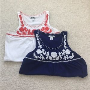 Embroidered Floral Tank Tops