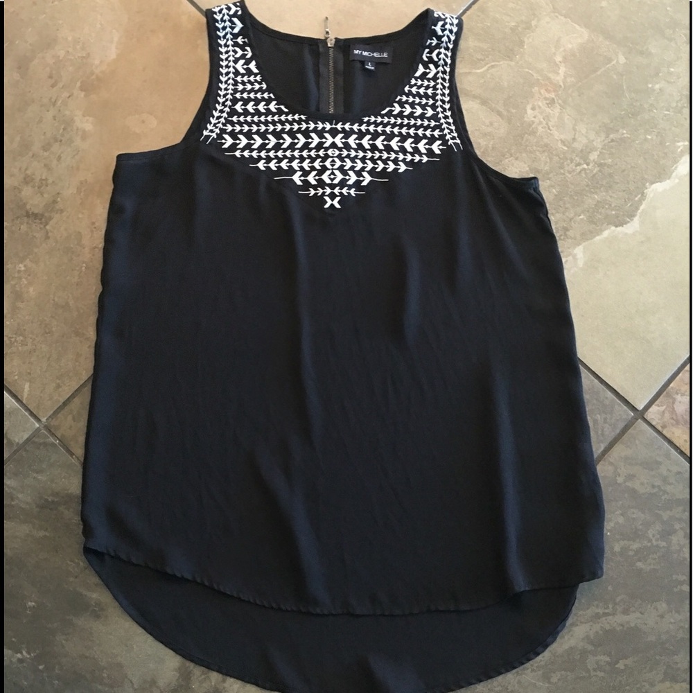 Black White Aztec Tank Large