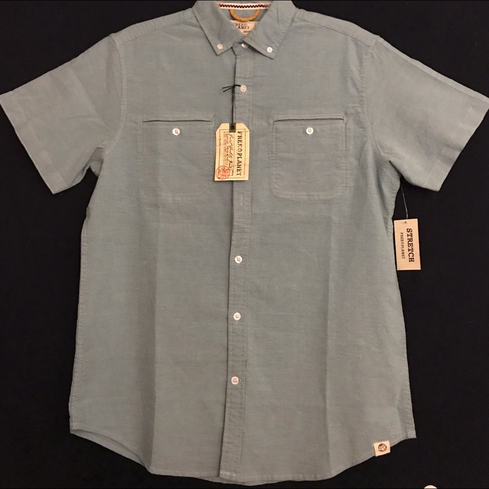 Men's Free planet Short Sleeve Dress shirt