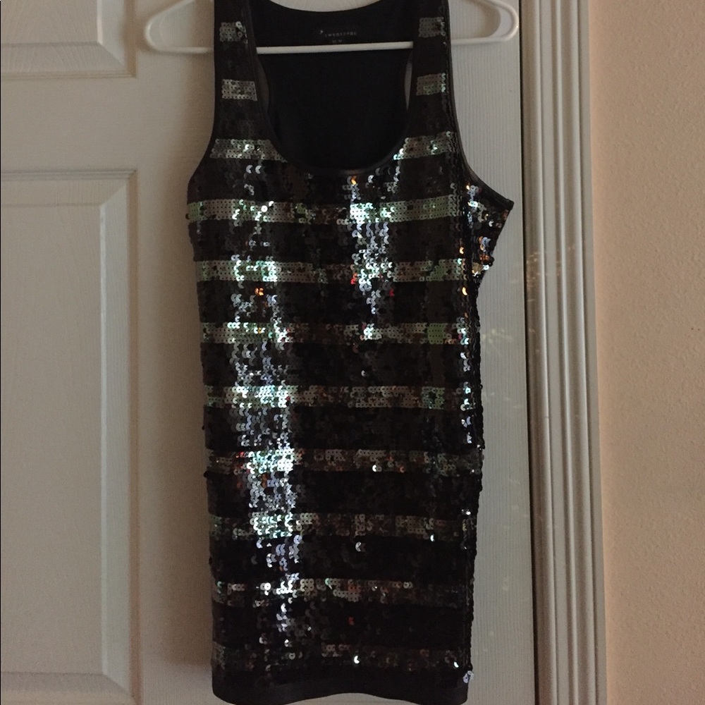 Bodycon sequin stripe dress