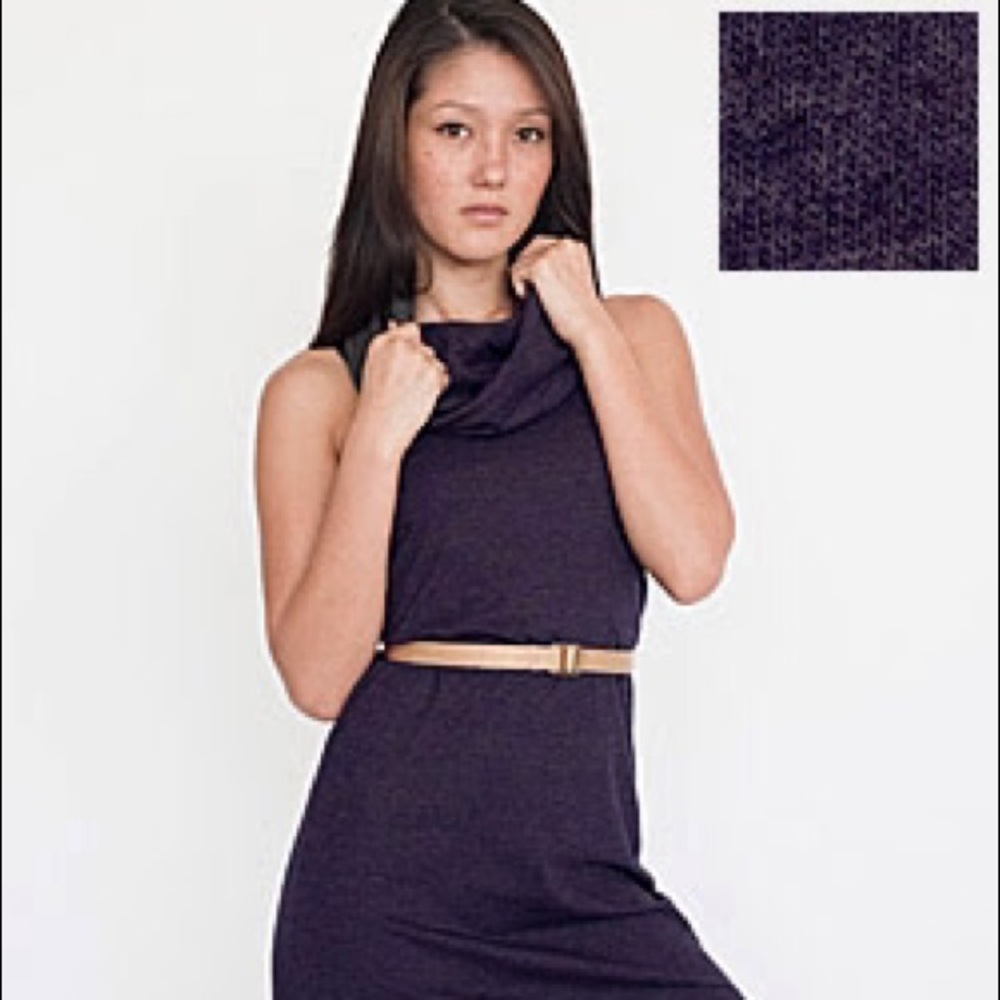 American Apparel Knit Cowl Neck Mini Dress M