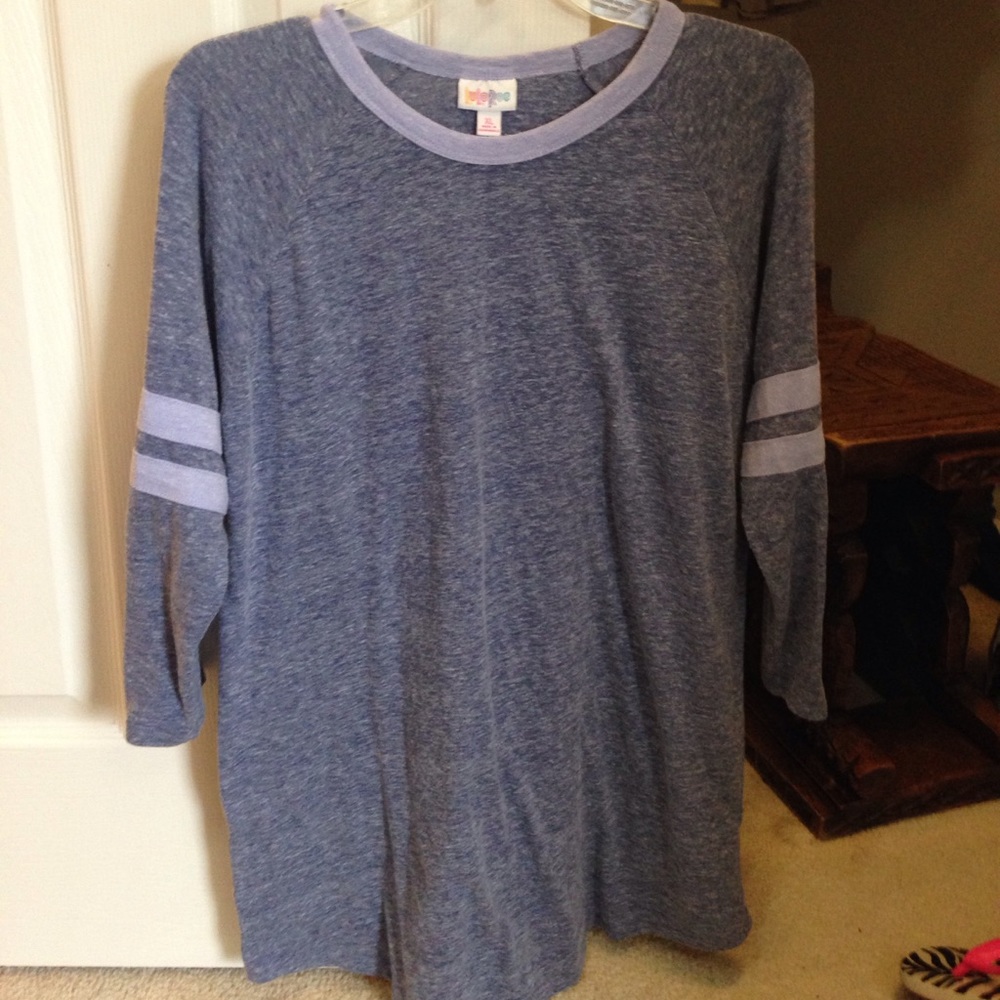 XL Lularoe Randy heather blue, striped arms