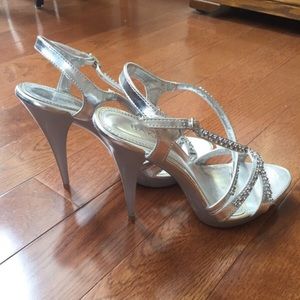 Silver shine heels