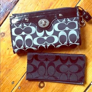 Coach wallet with removable check book case