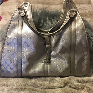 Large silver Gucci bag
