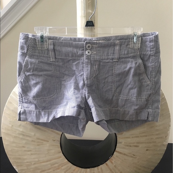 Anthropologie Pants - Blue and white striped shorts