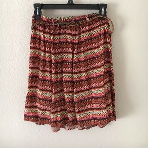 Printed Skirt with Belt