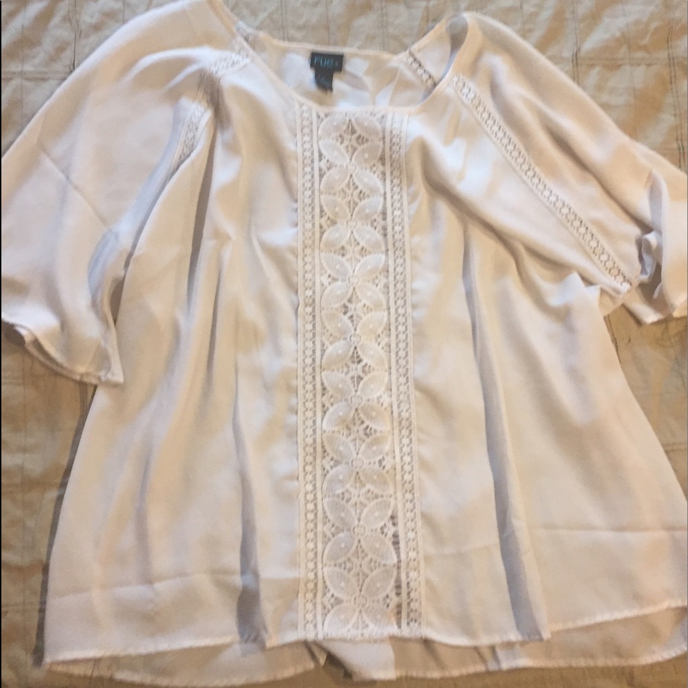 White sheer lace top