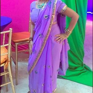 Purple saree