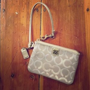 Gold and tan coach bag