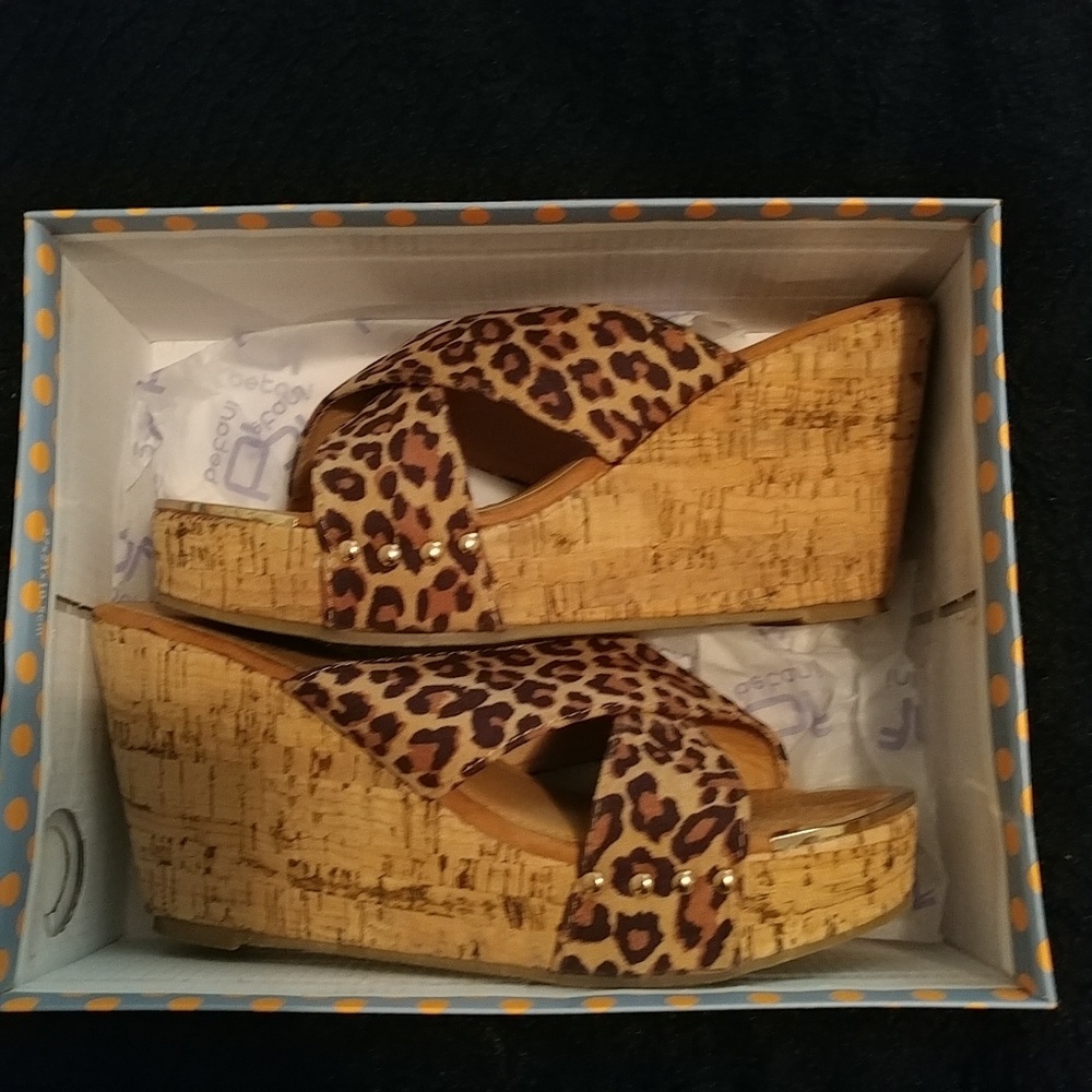 BF leopard slip on sandals