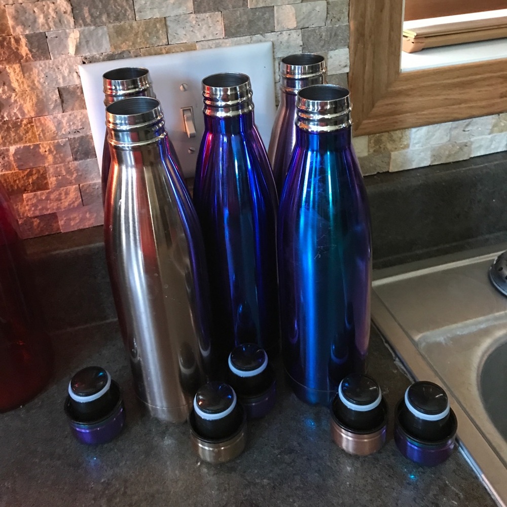 5 17 oz. insulated stainless steel water bottles