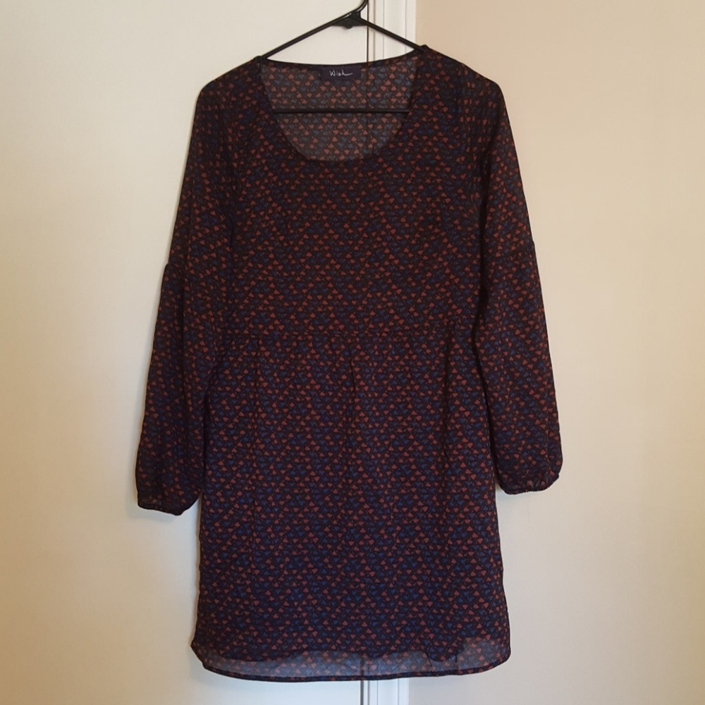 Boutique semi-sheer  geometric dress