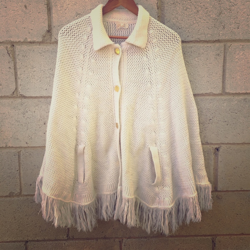 Vintage Button up Poncho