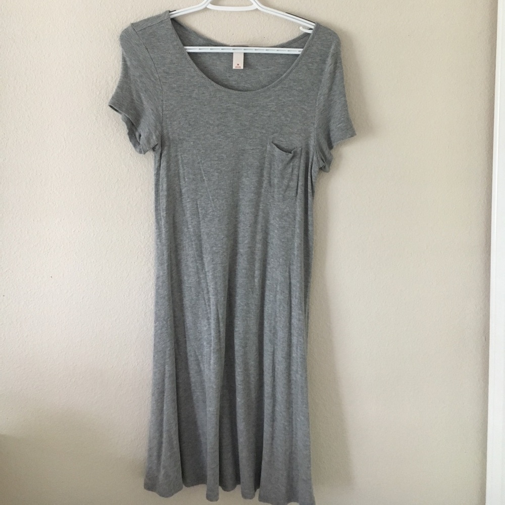 Gray T-Shirt Style Dress