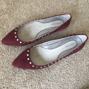 Calvin Klein Suede Pointy Flats 8