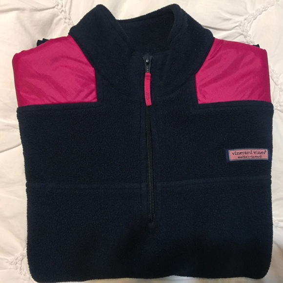 Navy/pink shep fleece shirt - Picture 1 of 4
