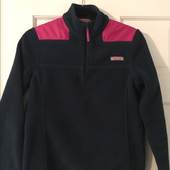 Navy/pink shep fleece shirt - Picture 2 of 4