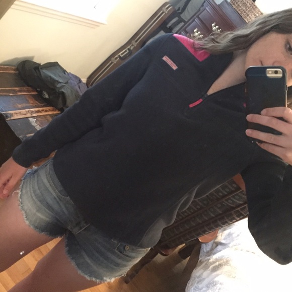 Navy/pink shep fleece shirt - Picture 3 of 4