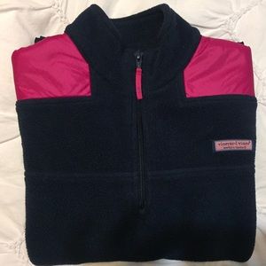 Navy/pink shep fleece shirt