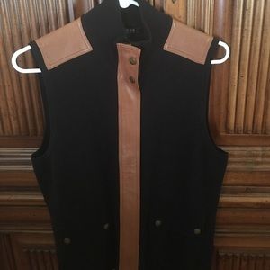 Ralph Lauren NWT Vest  faux leather trim