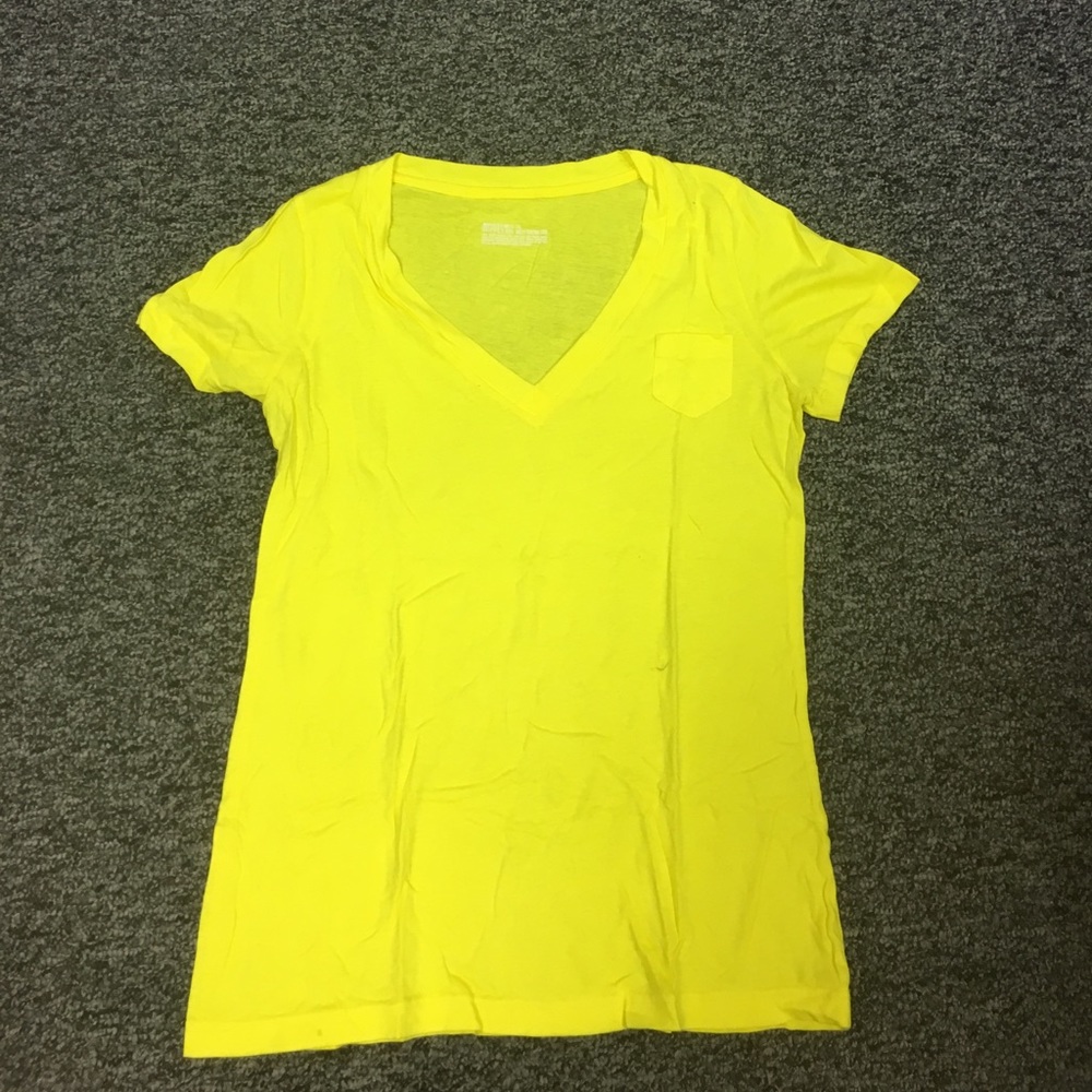 Bright yellow V neck