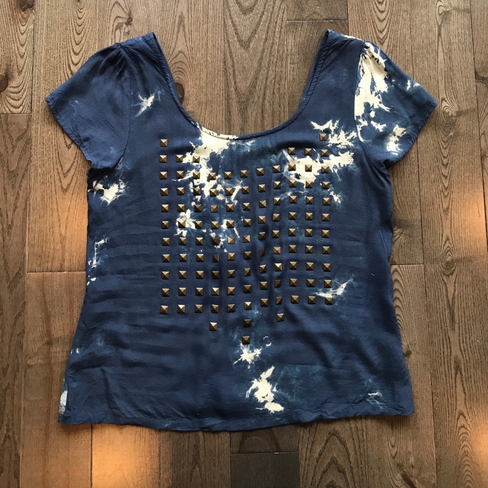 Tie dye studded blouse