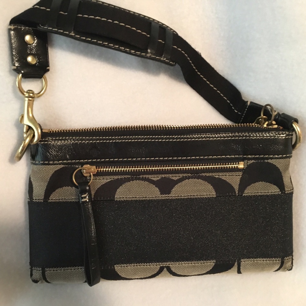 ❤️ Coach Demi Shoulder Bag Signature Black ❤️