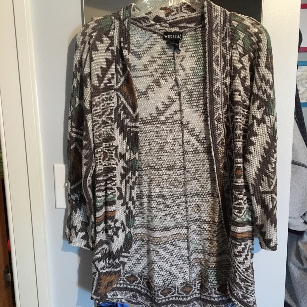 Wet Seal Aztec print cardigan