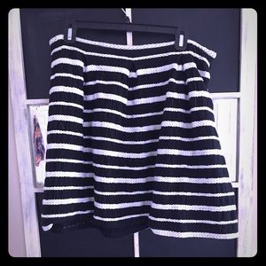 Black and white high waist skirt