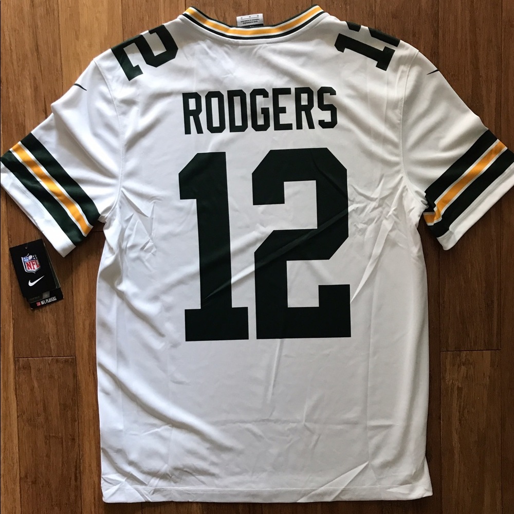 Rodgers white On Field jersey Mens M