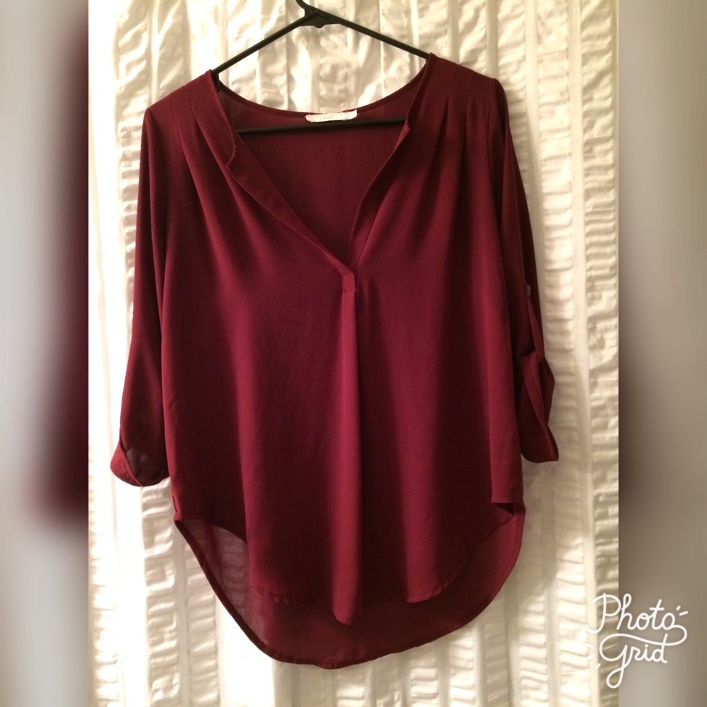Lush Maroon V-neck top