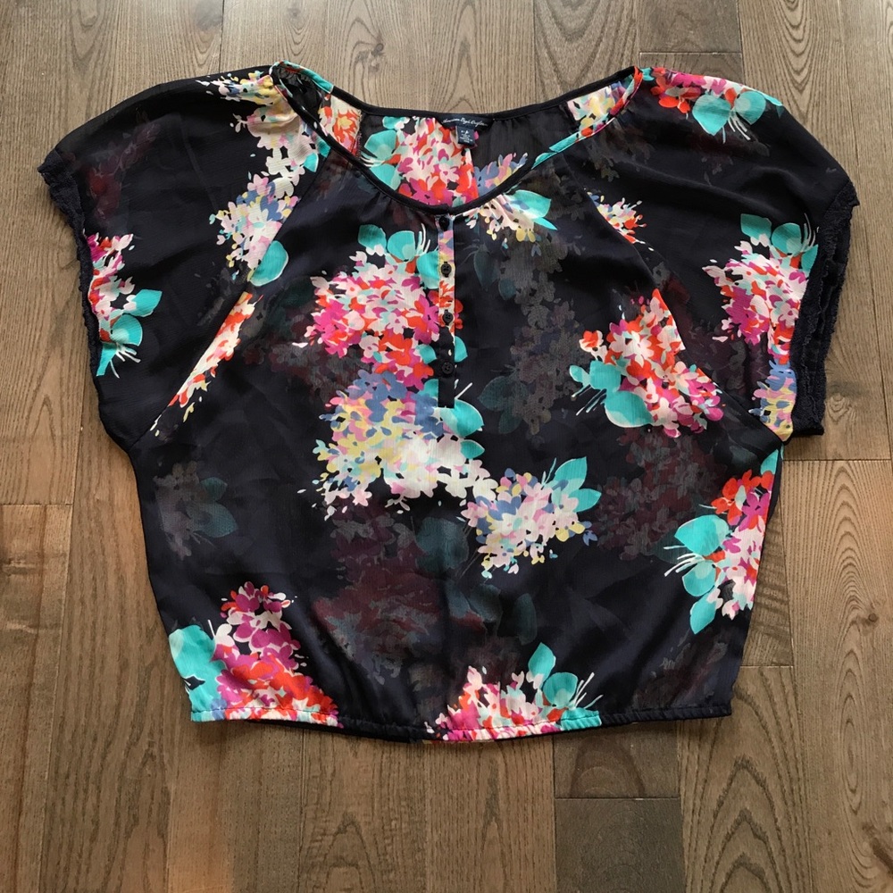 Sheer Floral Blouse